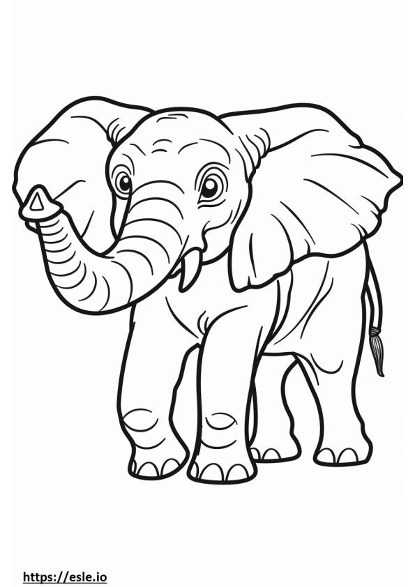 Afrikanischer Waldelefant lächelt Emoji ausmalbild