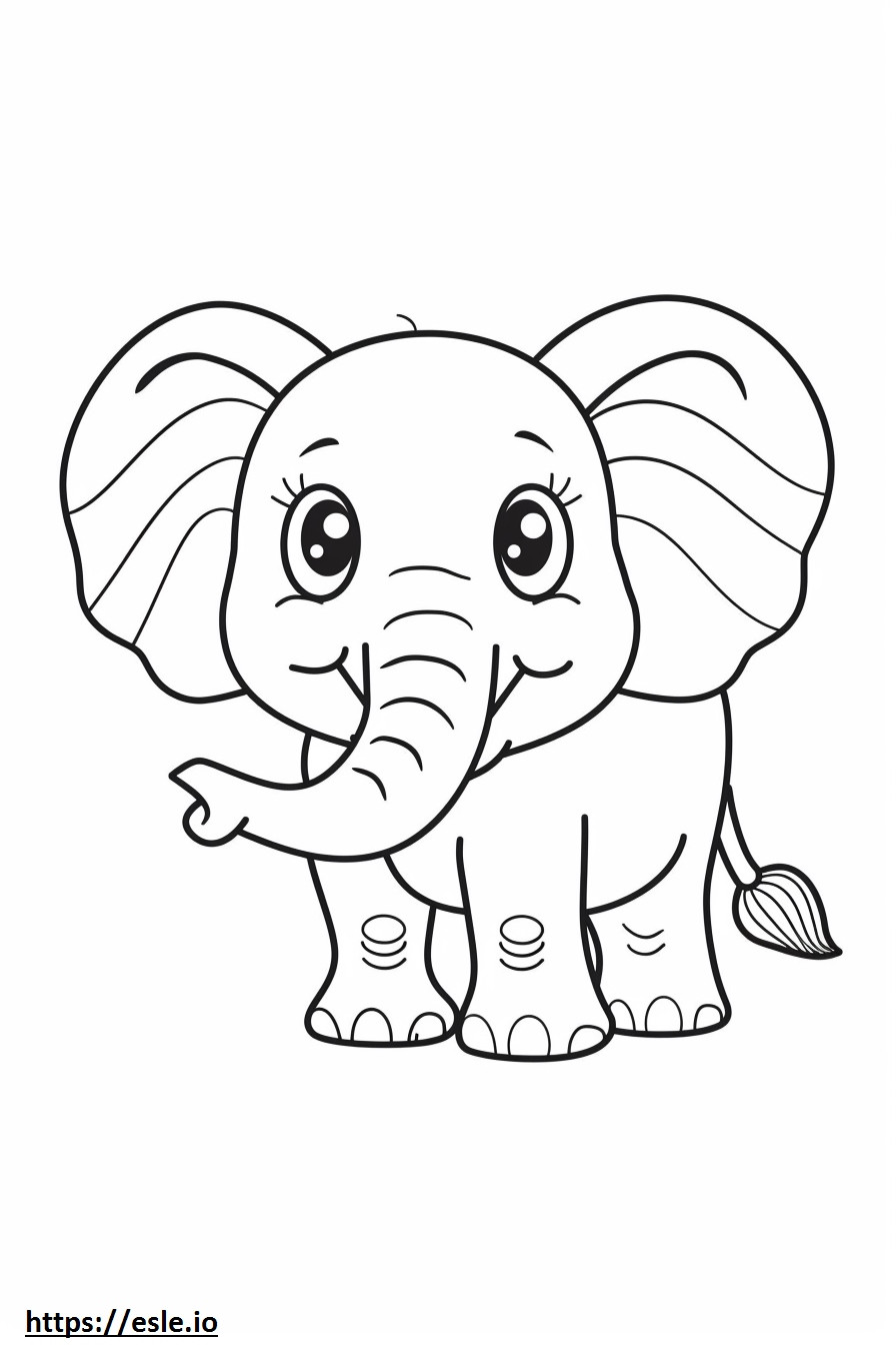 Emoji del sorriso dell'elefante africano della foresta da colorare