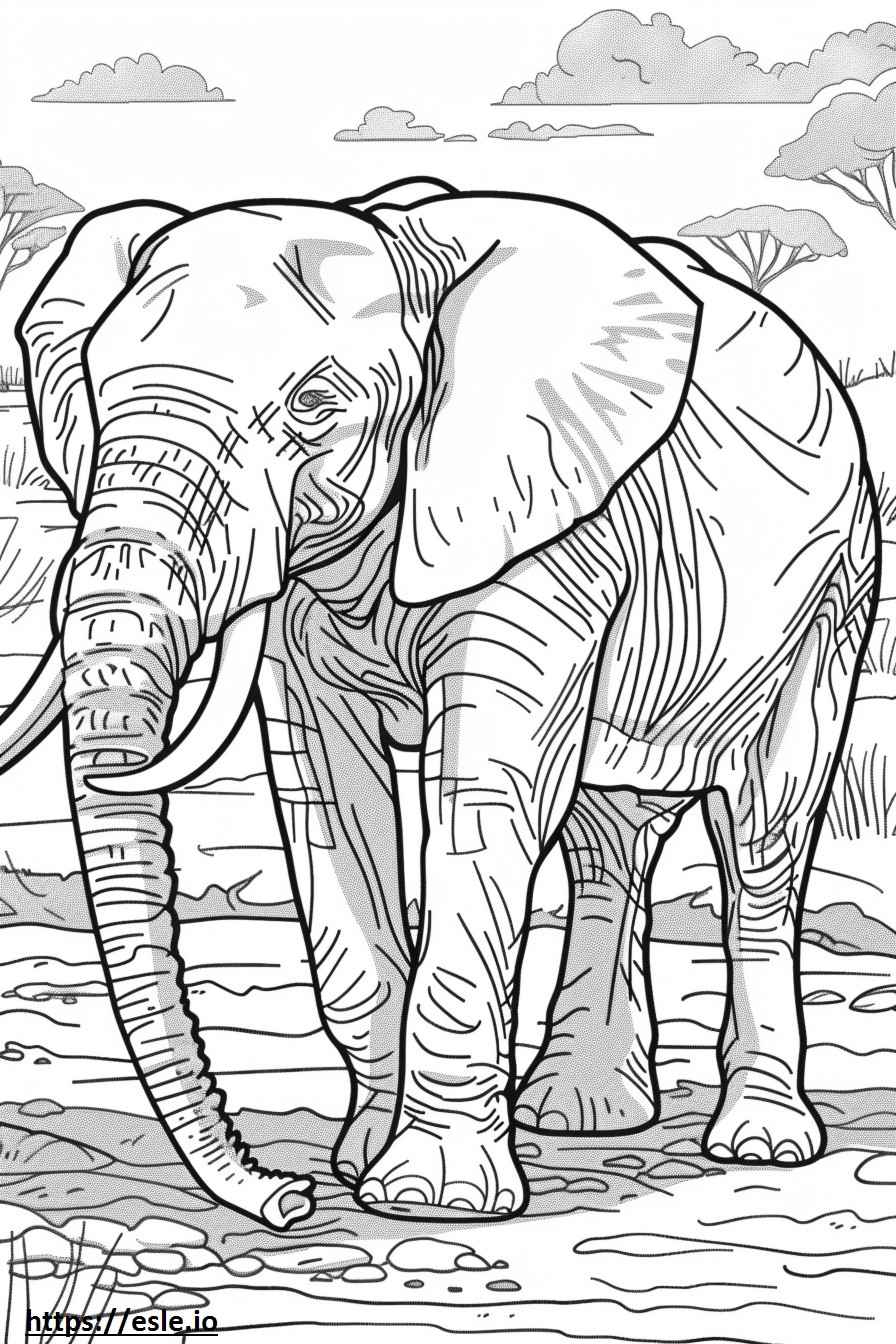 Bermain Gajah Hutan Afrika gambar mewarnai