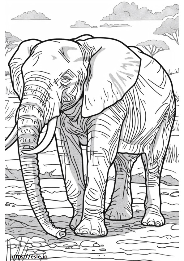 Bermain Gajah Hutan Afrika gambar mewarnai