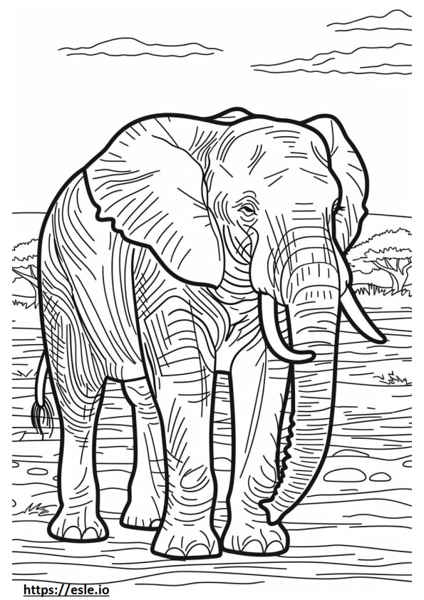 Afrikaans bosolifantvriendelijk kleurplaat