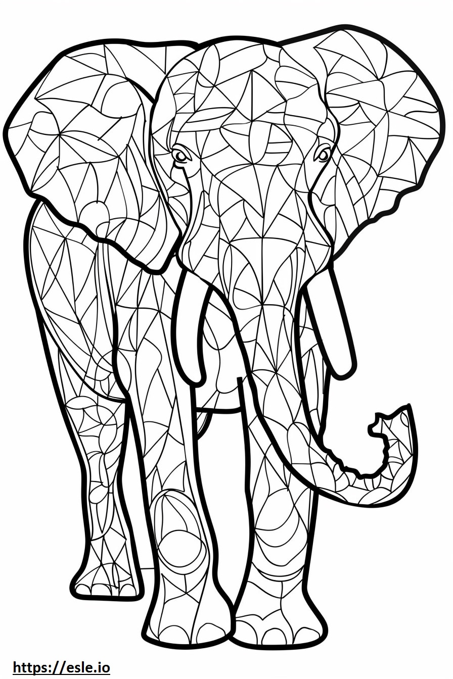 Amichevole con gli elefanti africani della foresta da colorare