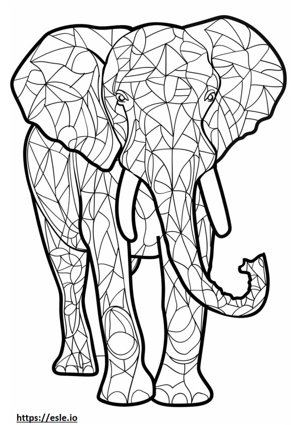 Afrikanische Waldelefanten freundlich ausmalbild