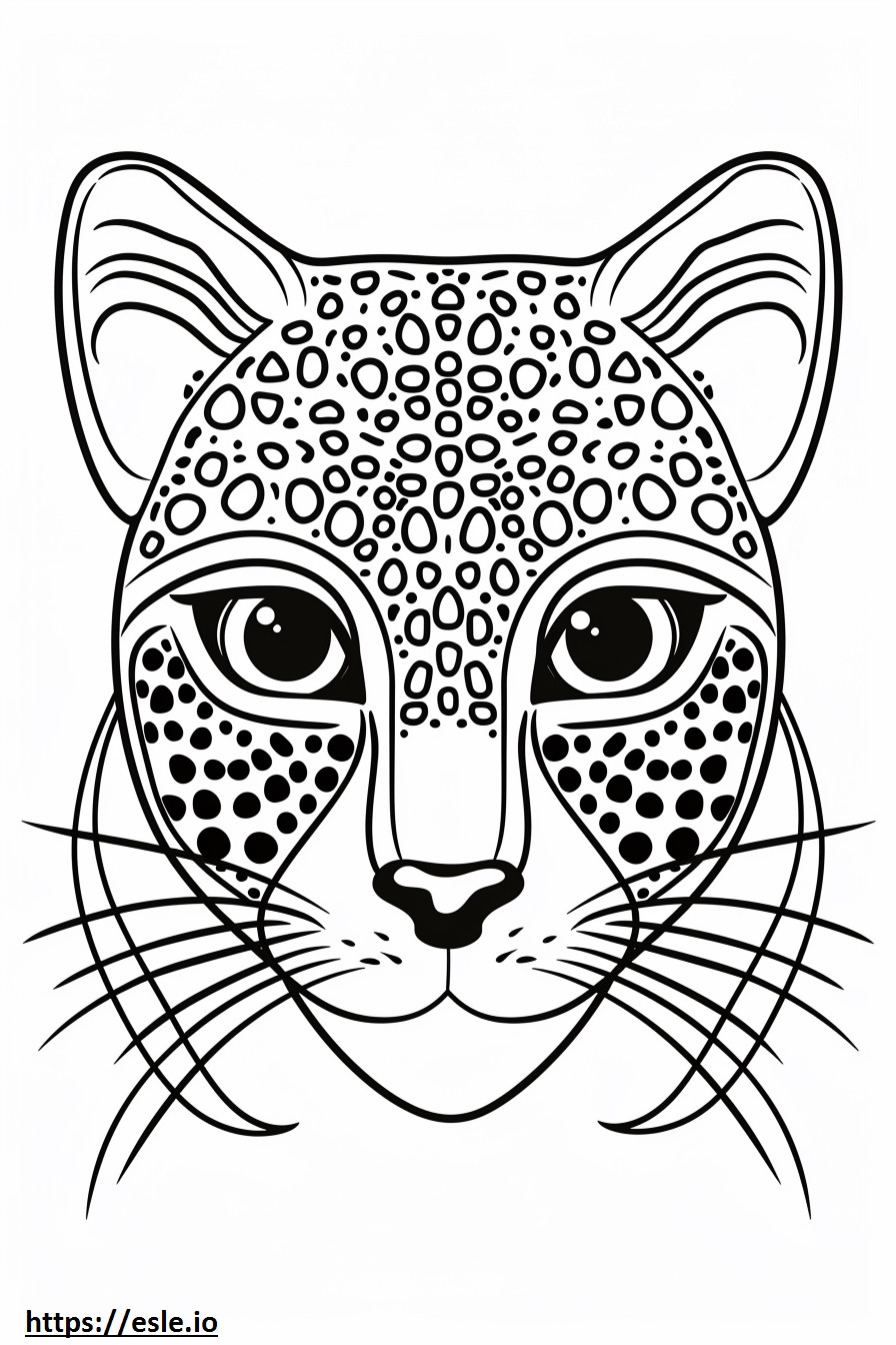 African Golden Cat face coloring page