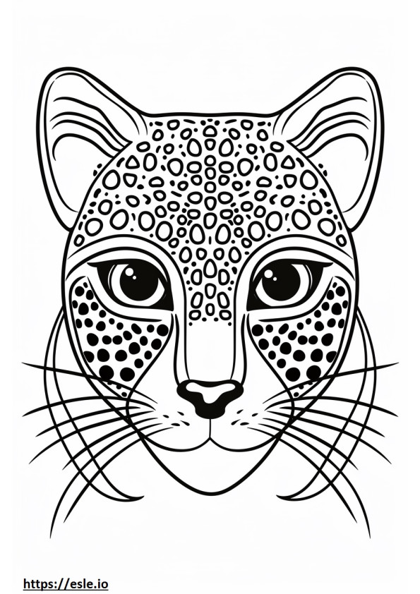 Wajah Kucing Emas Afrika gambar mewarnai
