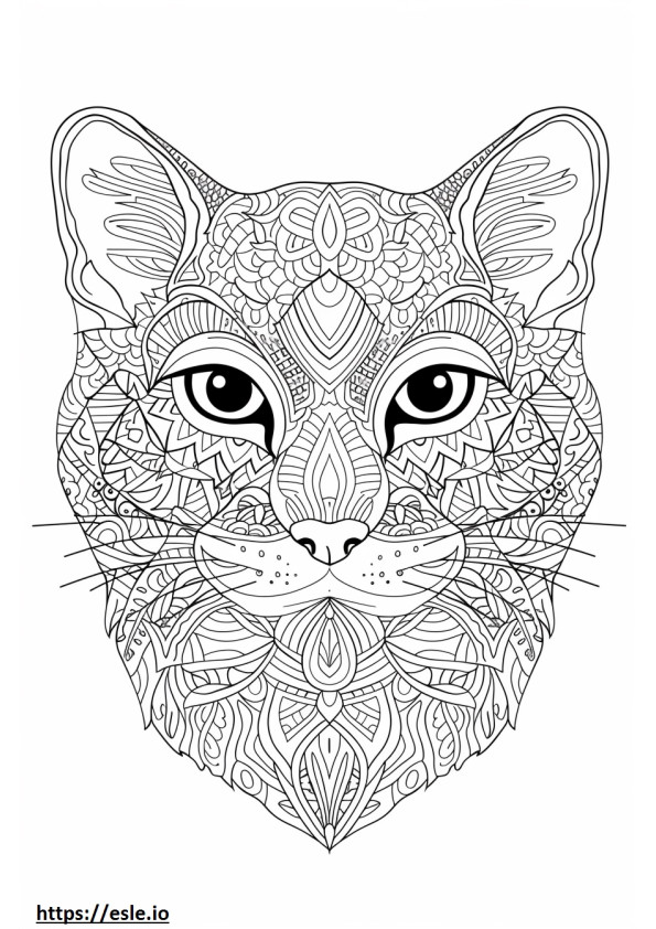Afrikaanse Gouden Kat gezicht kleurplaat
