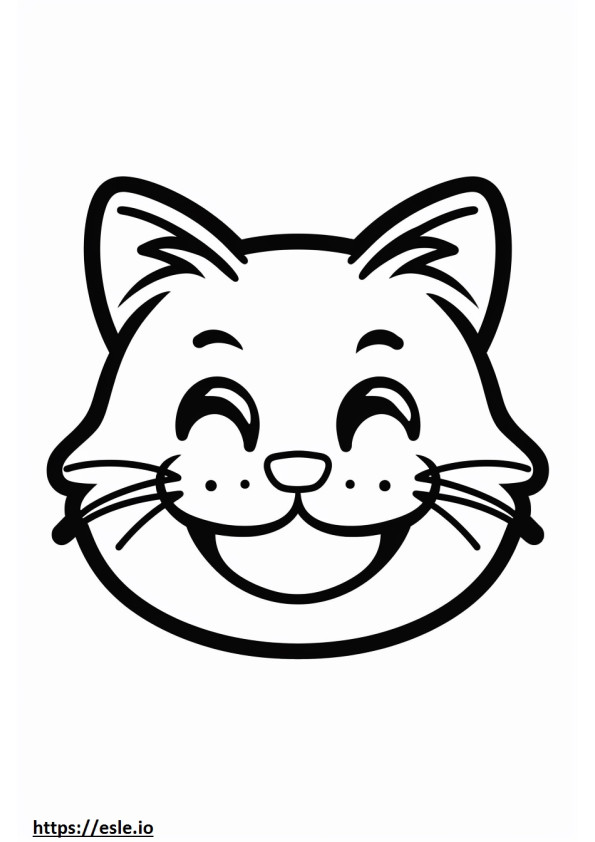 African Golden Cat smile emoji coloring page