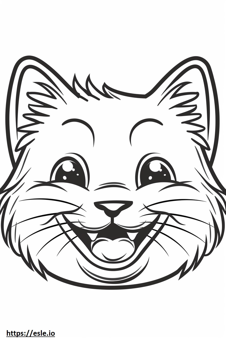 Emoji de sorriso de gato dourado africano para colorir