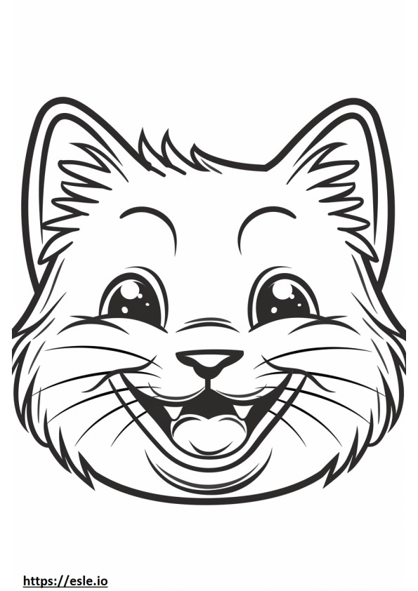 African Golden Cat smile emoji coloring page