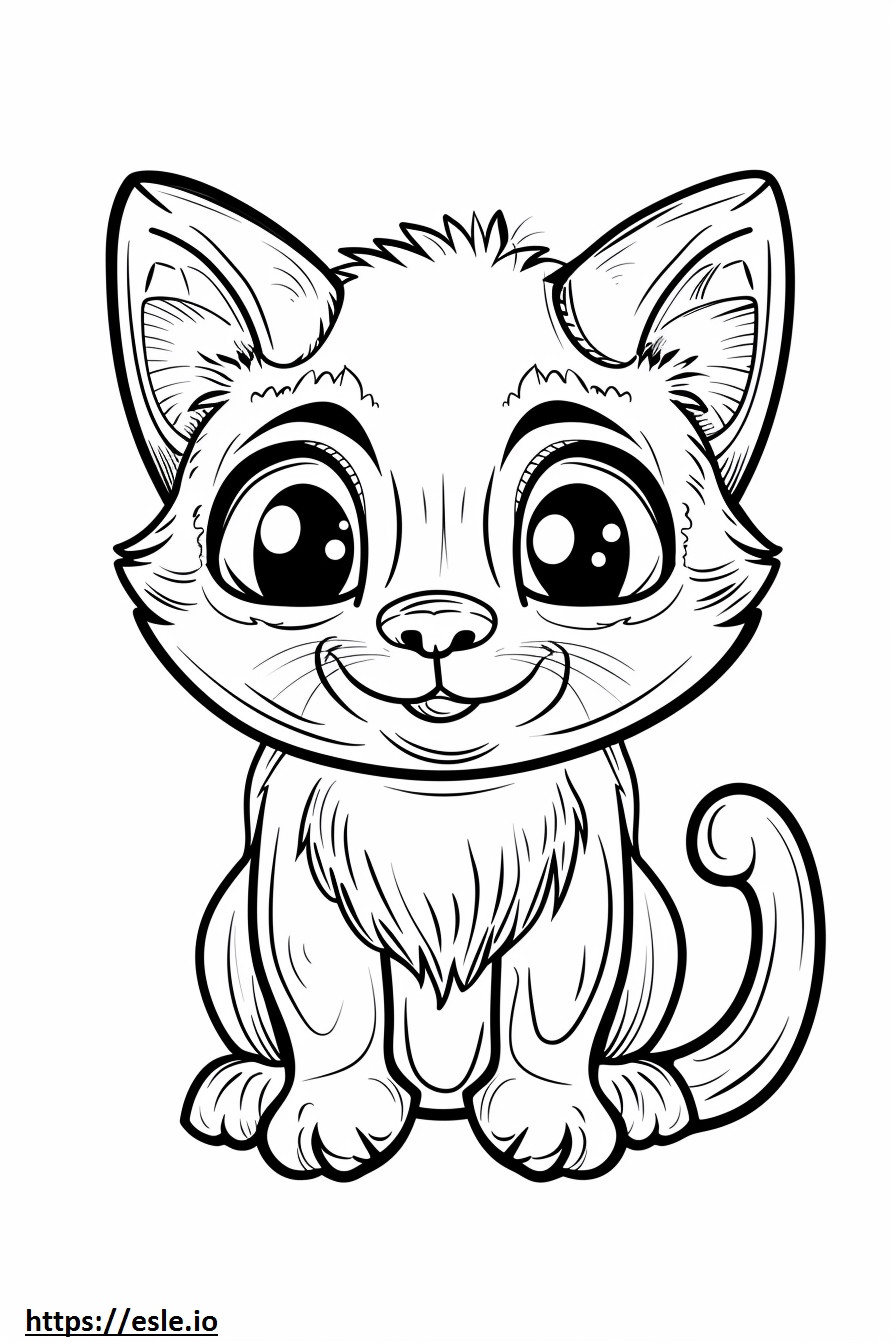Emoji de sorriso de gato dourado africano para colorir