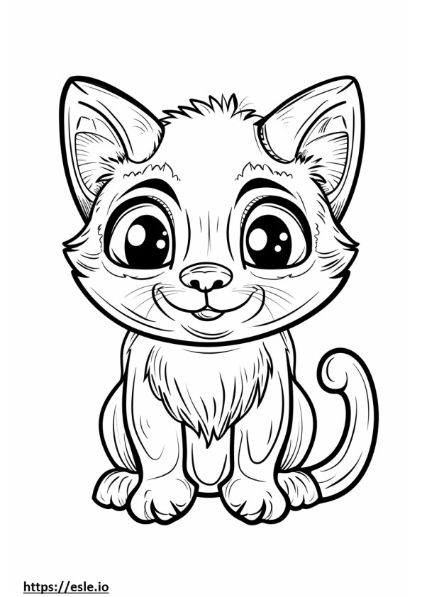 Emoji senyum Kucing Emas Afrika gambar mewarnai