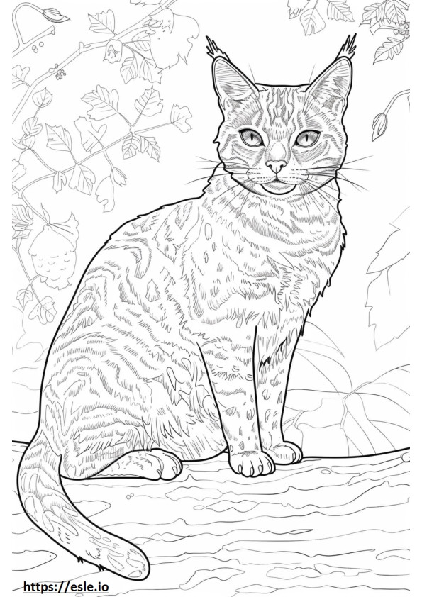 Coloriage Caricature de chat doré africain à imprimer