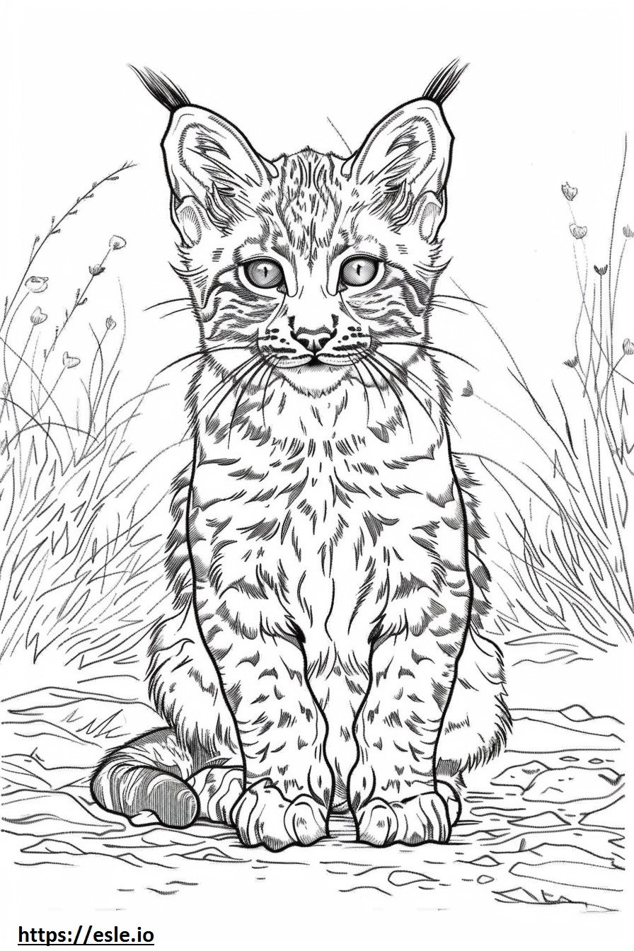 African Golden Cat cartoon coloring page