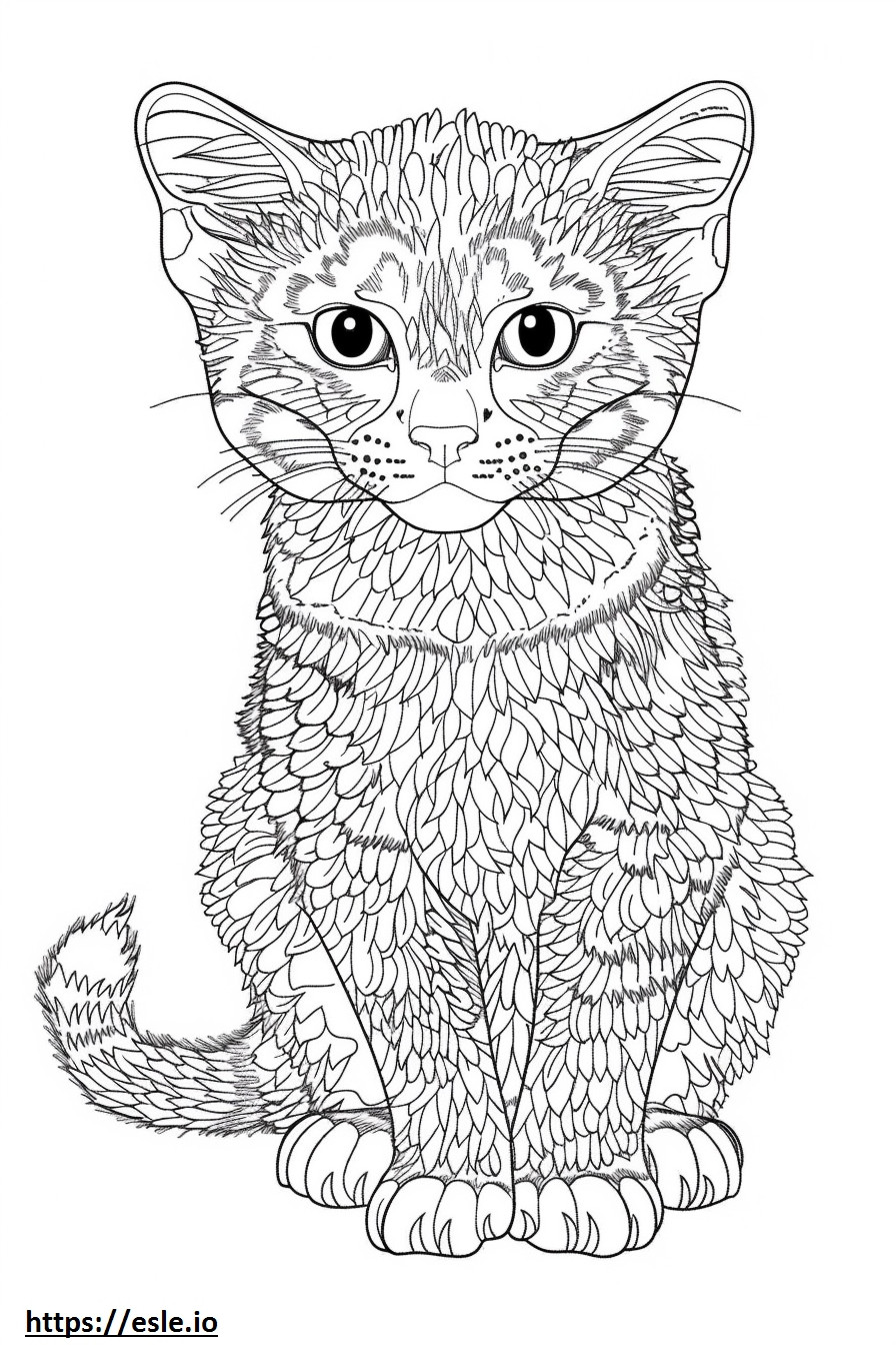 Desenho de gato dourado africano para colorir