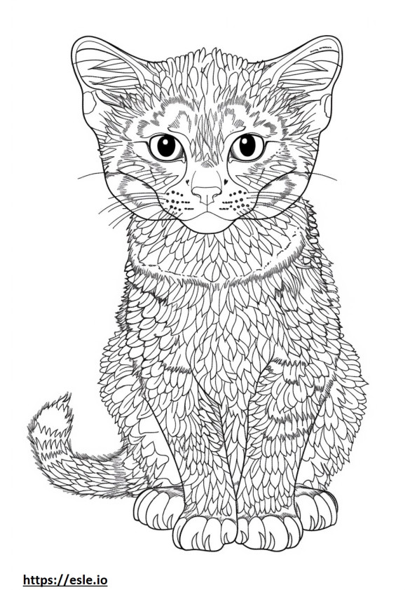 Coloriage Caricature de chat doré africain à imprimer