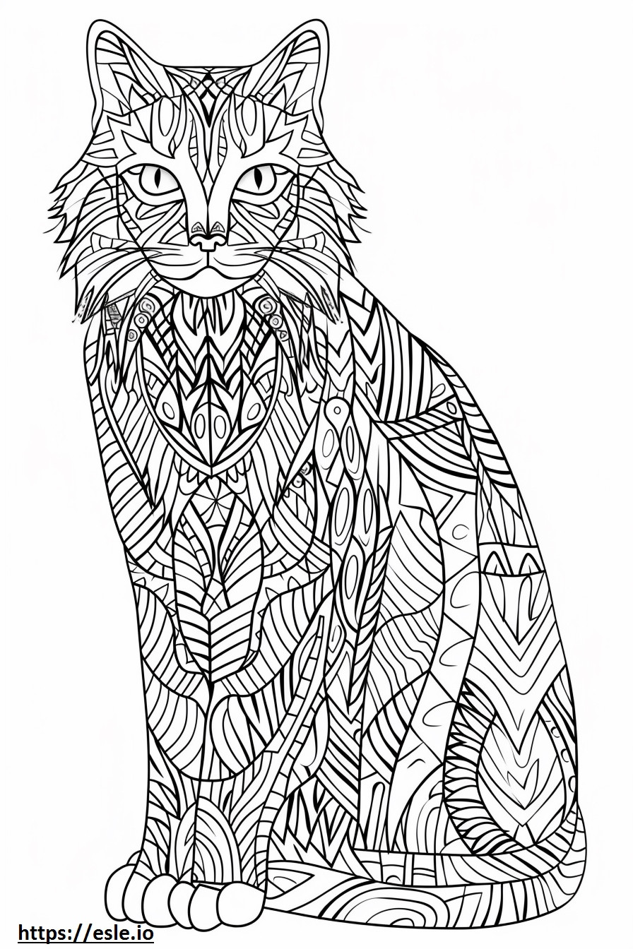 Desenho de gato dourado africano para colorir