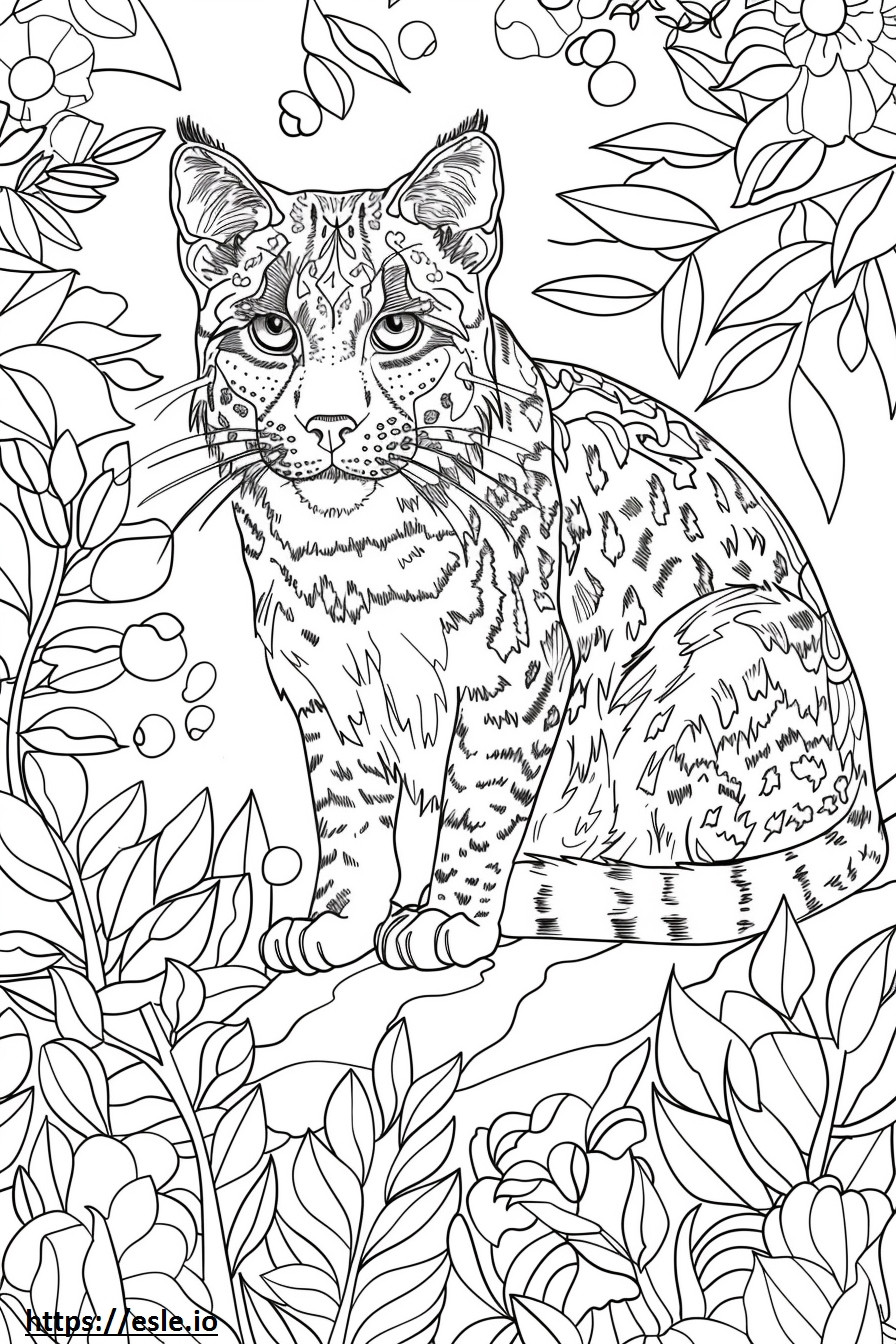 Amigável para gatos dourados africanos para colorir