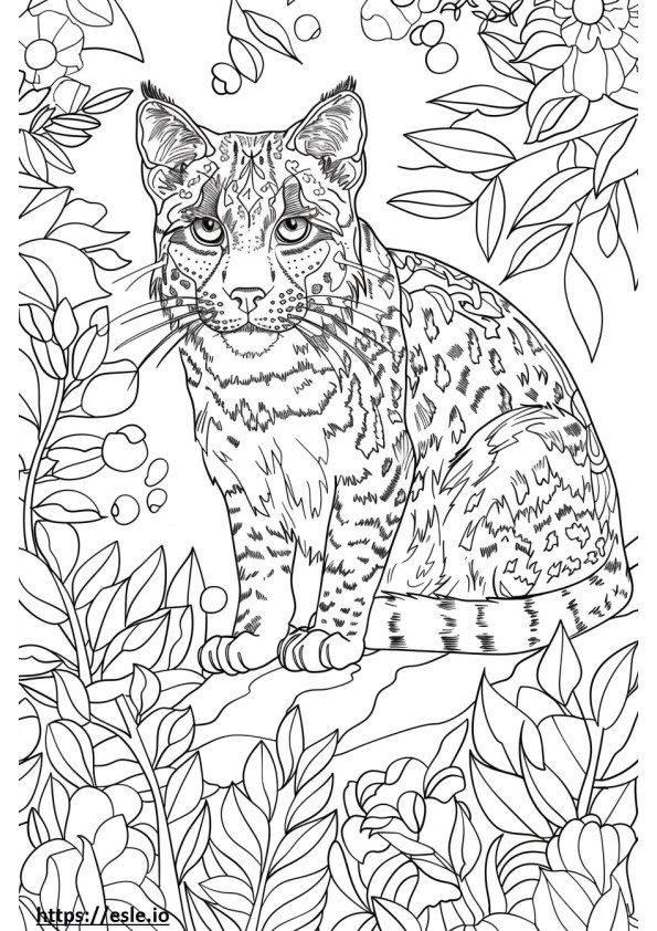 African Golden Cat Friendly coloring page
