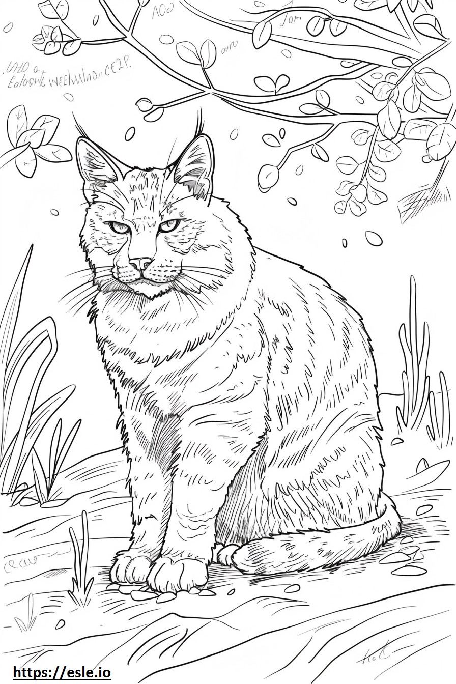 African Golden Cat Friendly coloring page