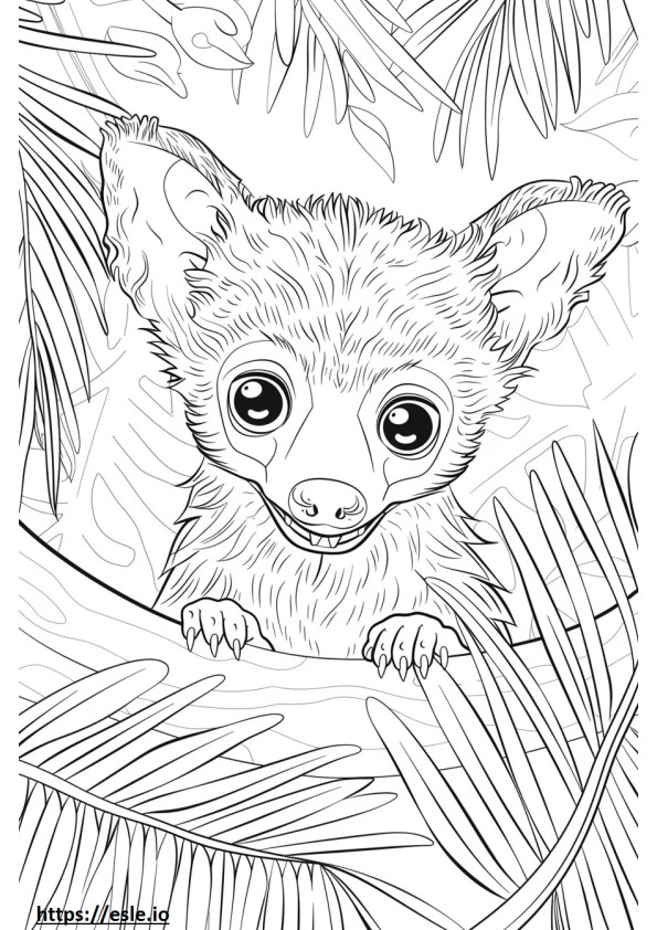 Afrika Palmiye Misk Kedisi gülümseme emojisi boyama