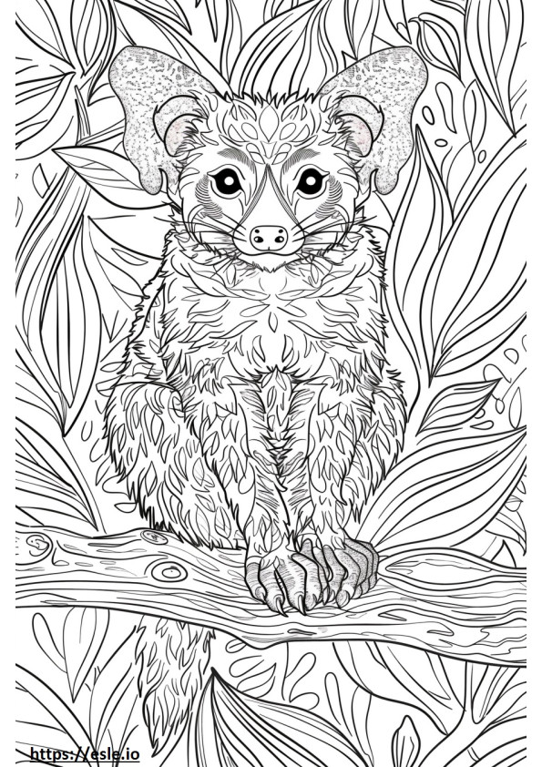 African Palm Civet happy coloring page