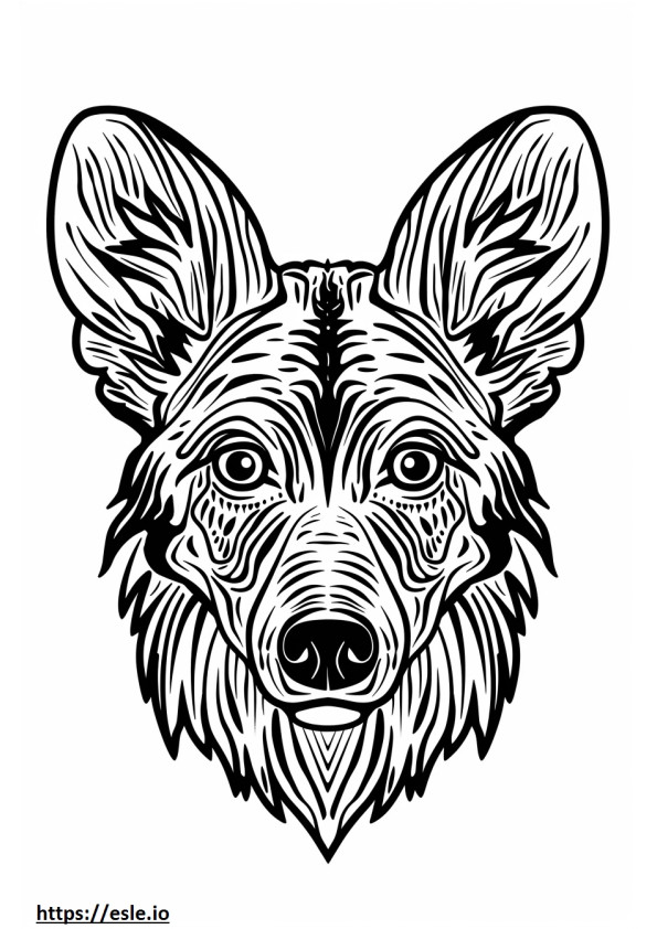 Cara de perro salvaje africano para colorear e imprimir