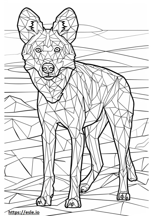 African Wild Dog full body coloring page