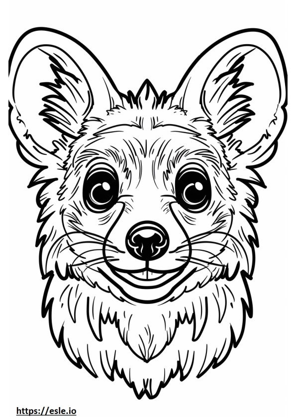 African Wild Dog smile emoji coloring page