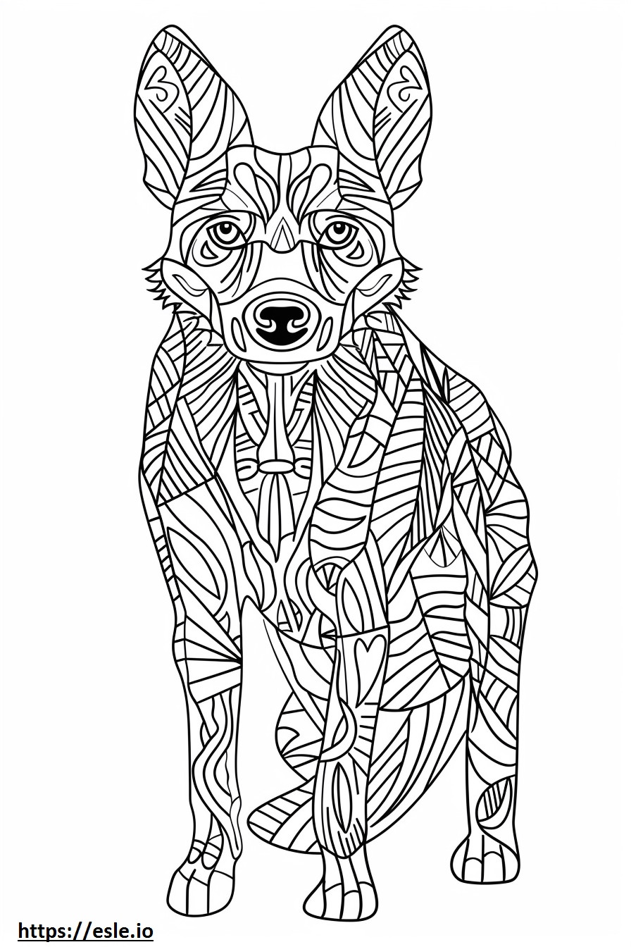 Coloriage Caricature de chien sauvage d'Afrique à imprimer