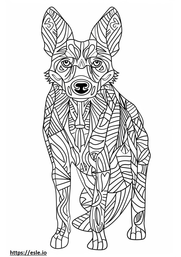 Desene animat câine sălbatic african de colorat