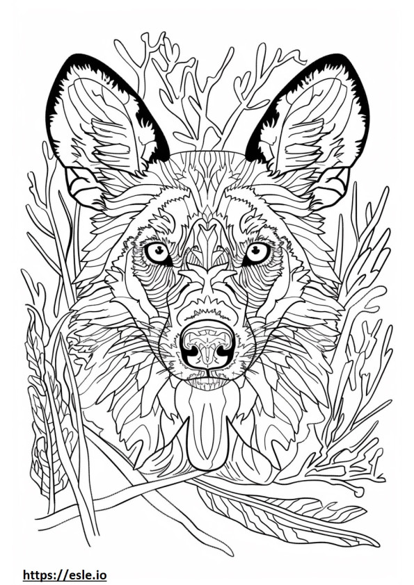 African Wild Dog happy coloring page