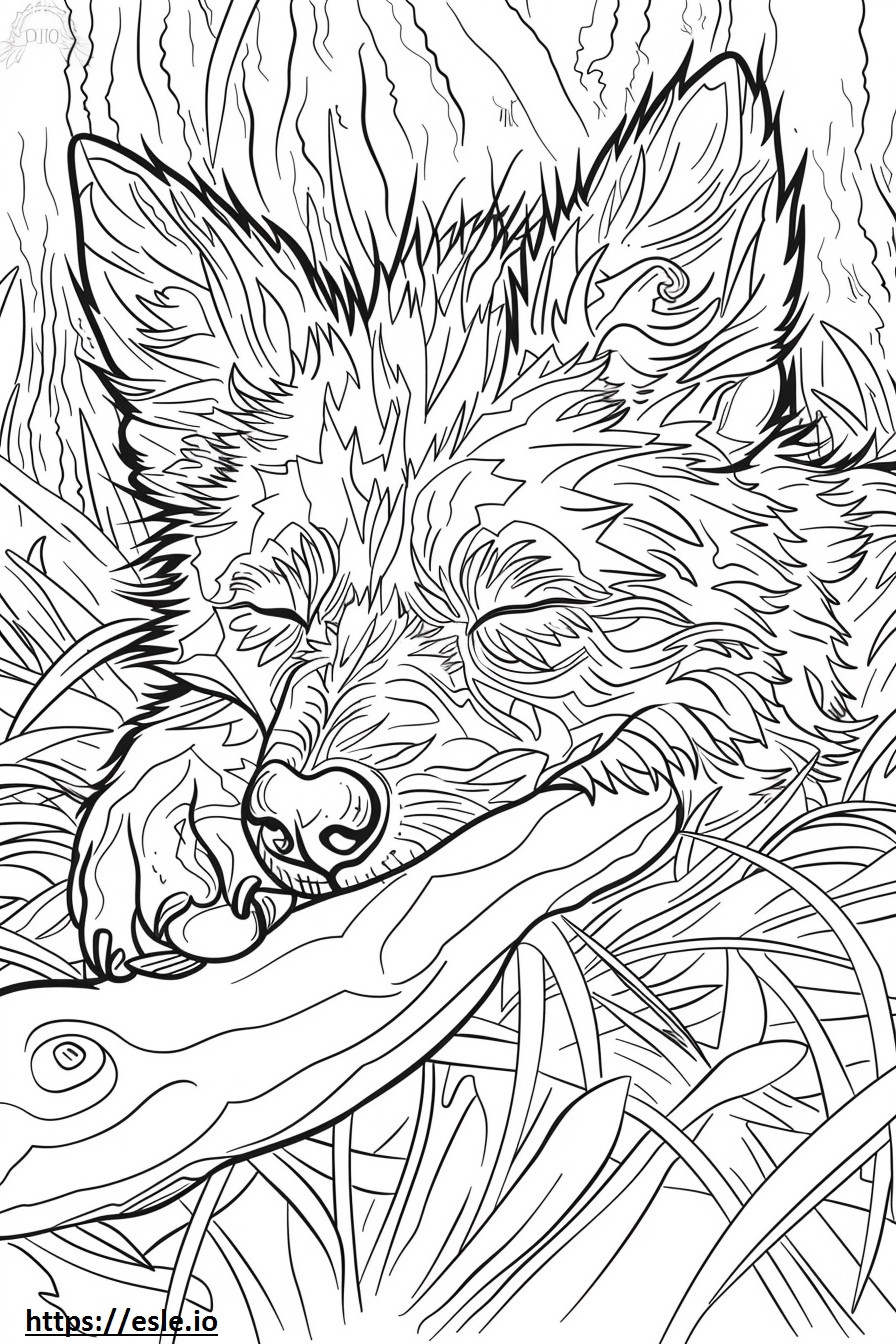 African Wild Dog Sleeping coloring page