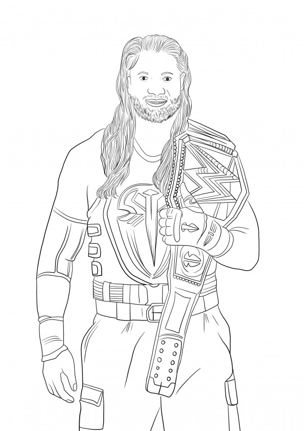 Roman Reigns to print and color for free image