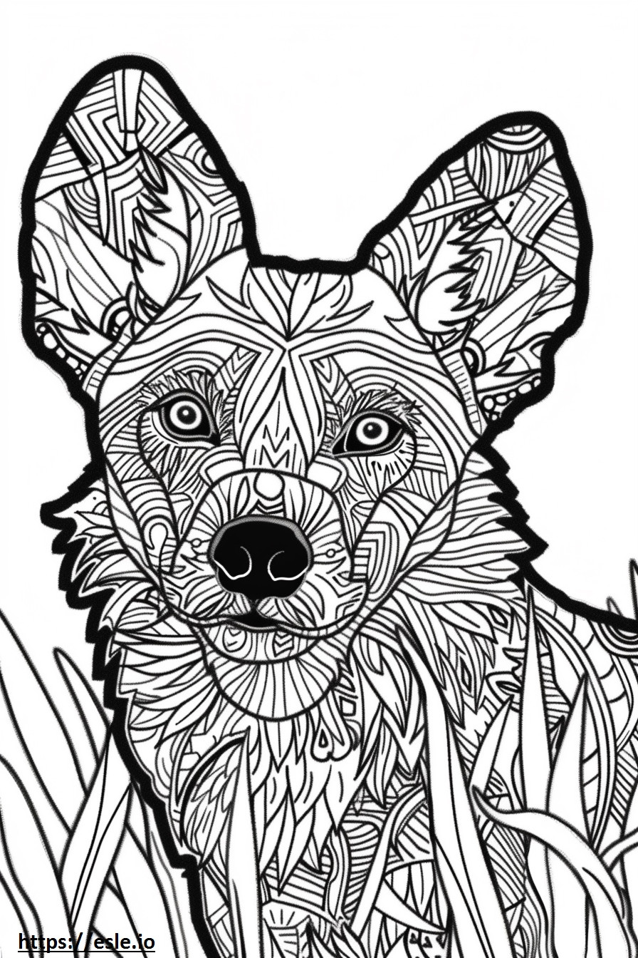 Afrika Yaban Köpeği Kawaii boyama