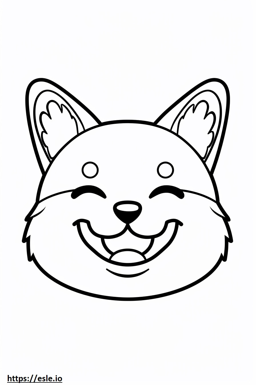 Coloriage Emoji sourire aïnou à imprimer