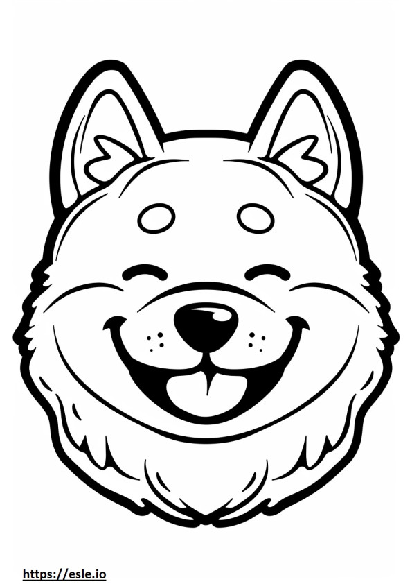 Emoji de sorriso Ainu para colorir