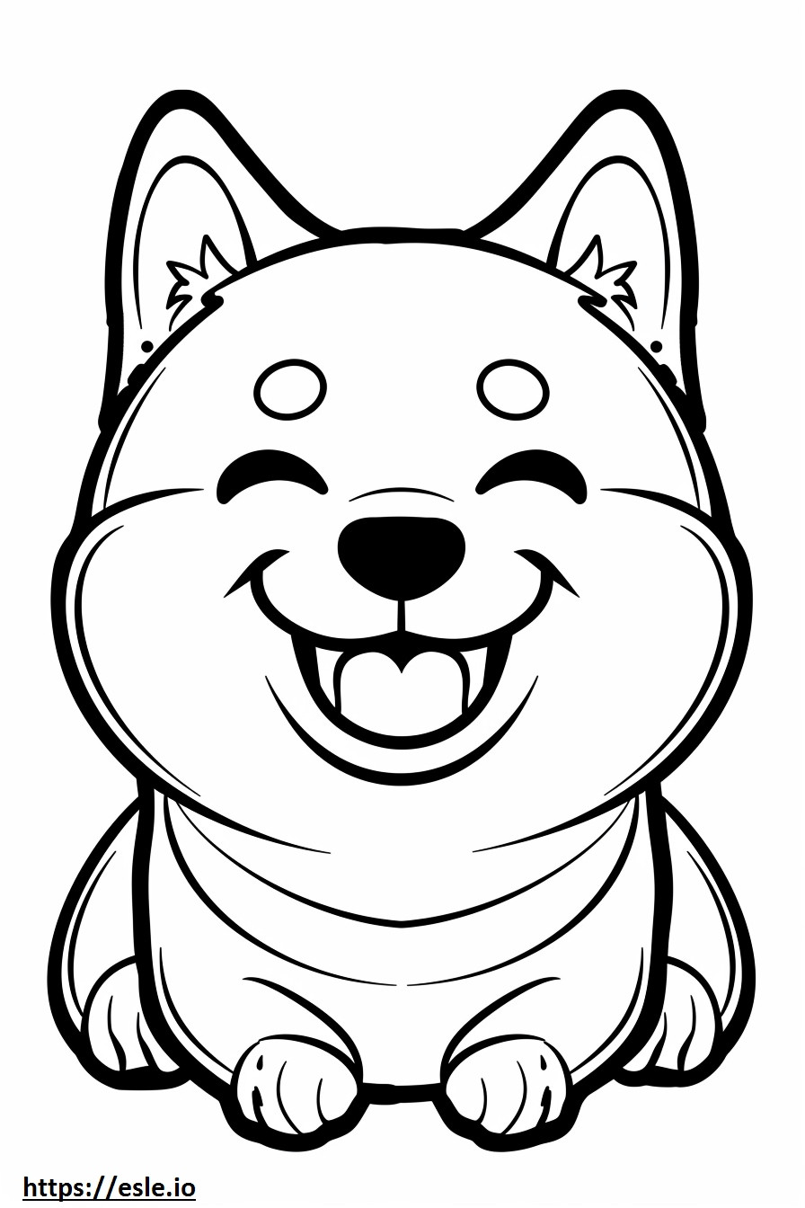 Emoji de sorriso Ainu para colorir