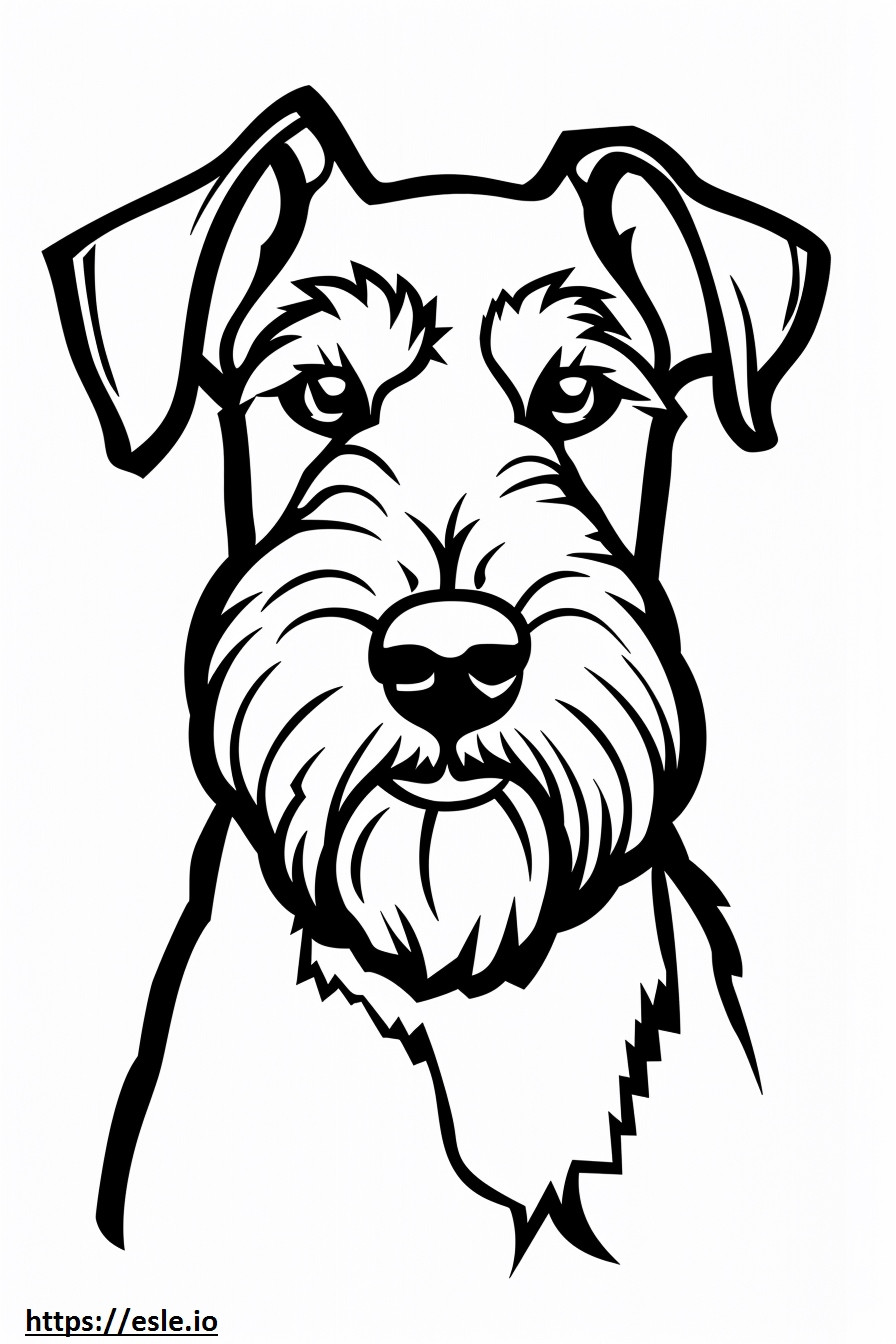 Cara de Airedale Terrier para colorear e imprimir