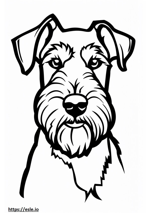 Wajah Airedale Terrier gambar mewarnai