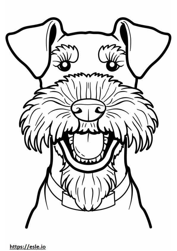 Emoji senyum Airedale Terrier gambar mewarnai