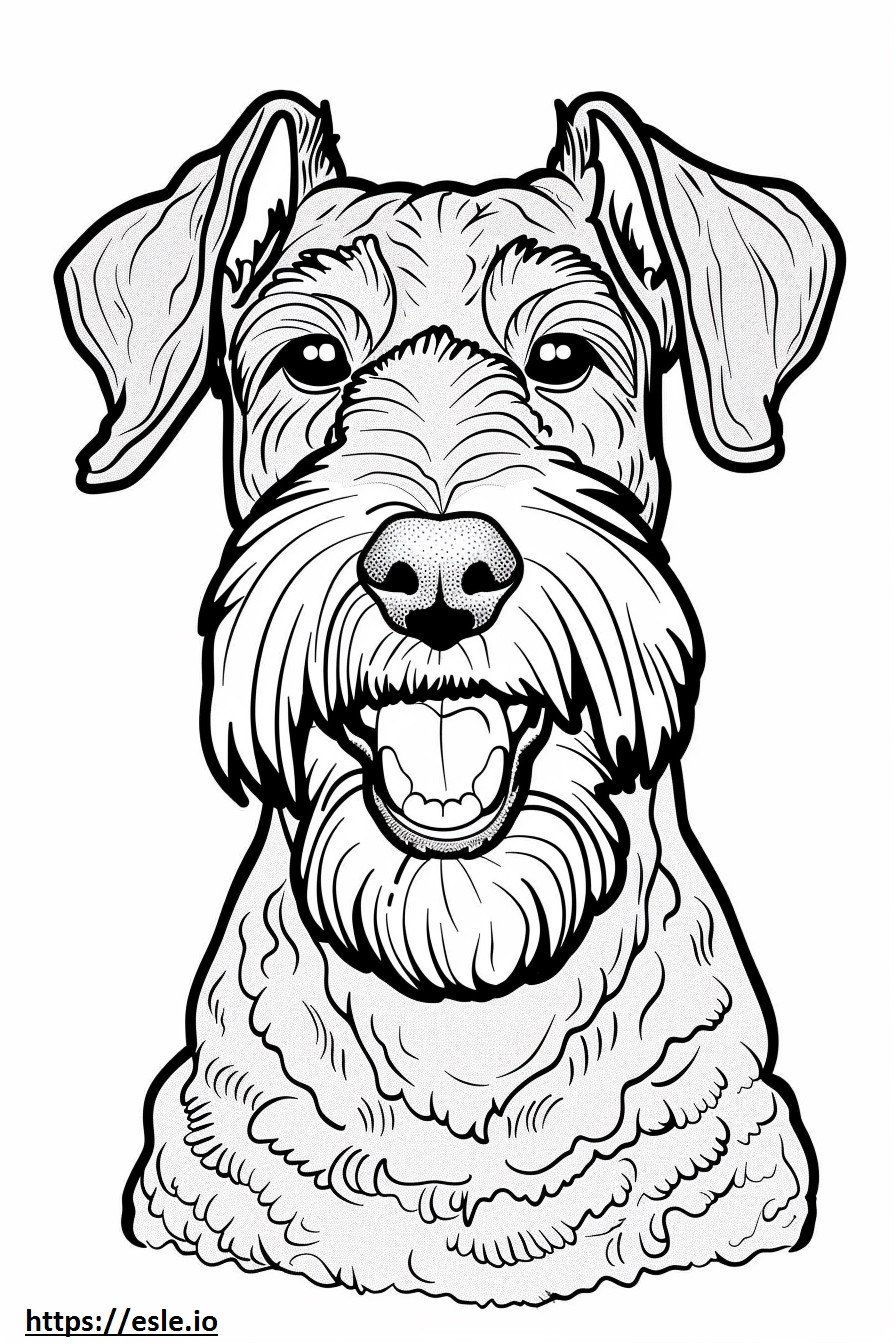 Emoji cu zâmbet Airedale Terrier de colorat