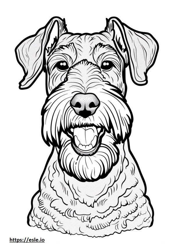Airedale Terrier hymy emoji värityskuva