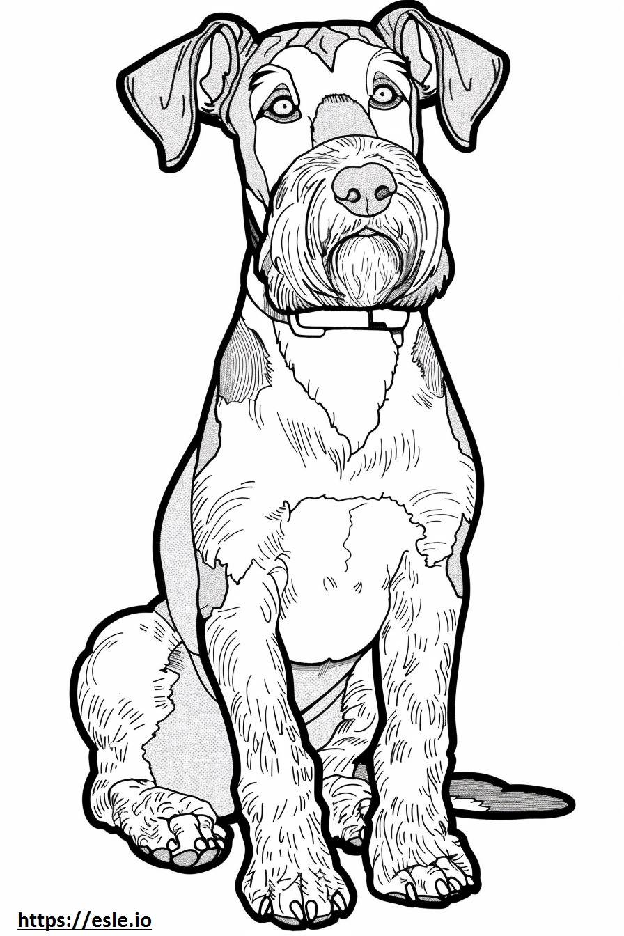 Airedale-Terrier-Cartoon ausmalbild