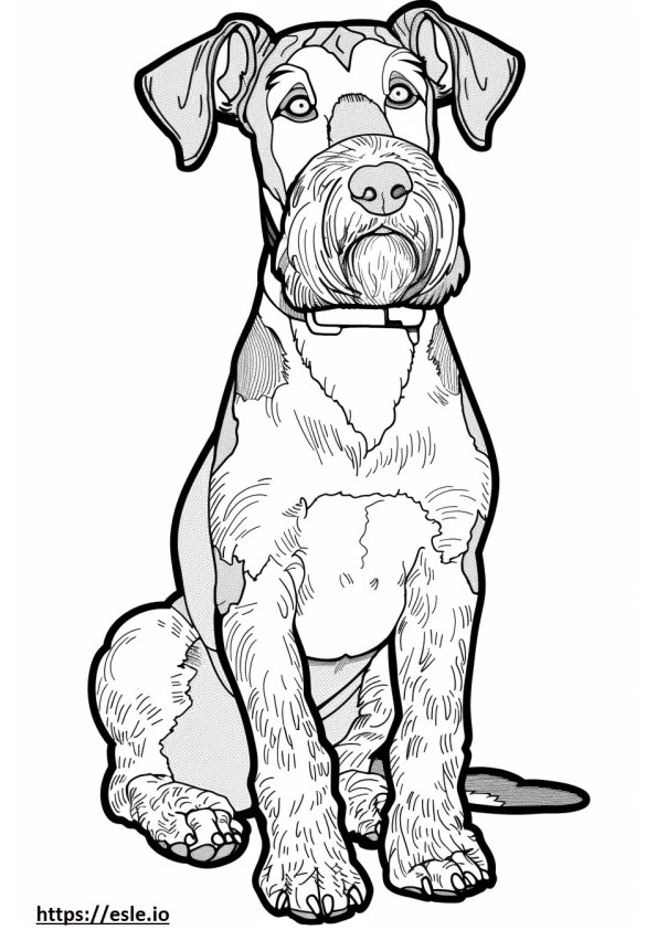 Kartun Airedale Terrier gambar mewarnai