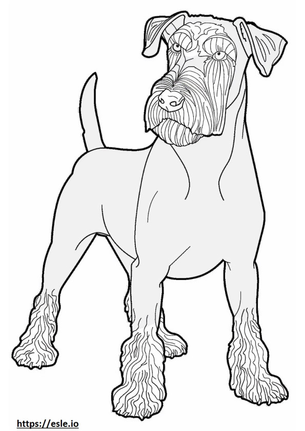 Airedale Terrier sarjakuva värityskuva
