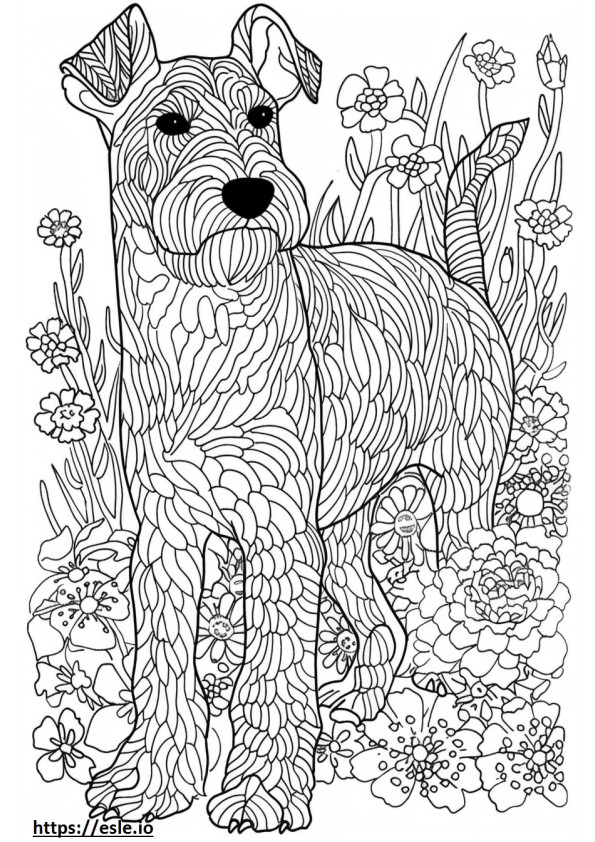 Coloriage Airedale Terrier heureux à imprimer