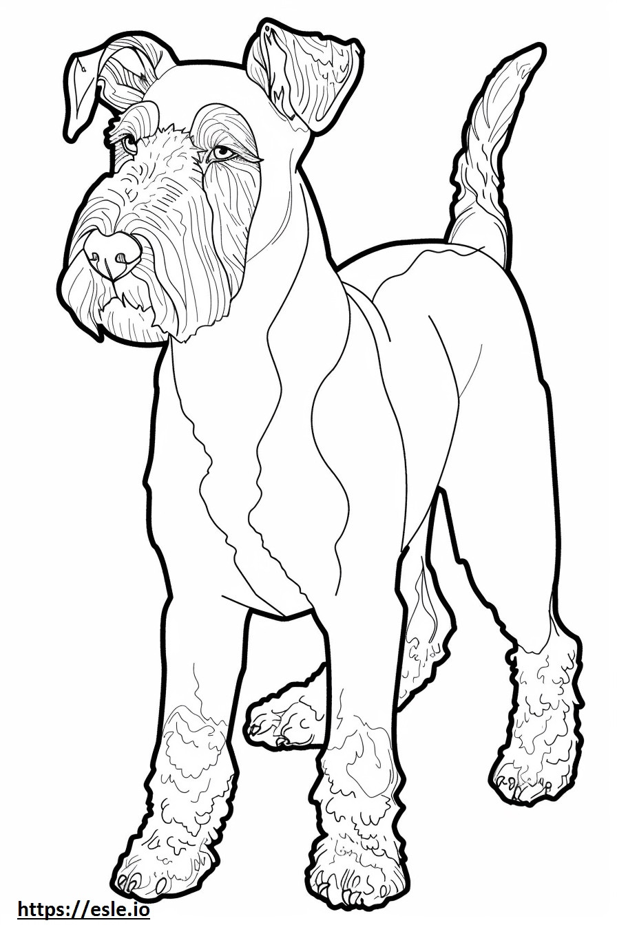 Airedale Terrier Kawaii para colorear e imprimir