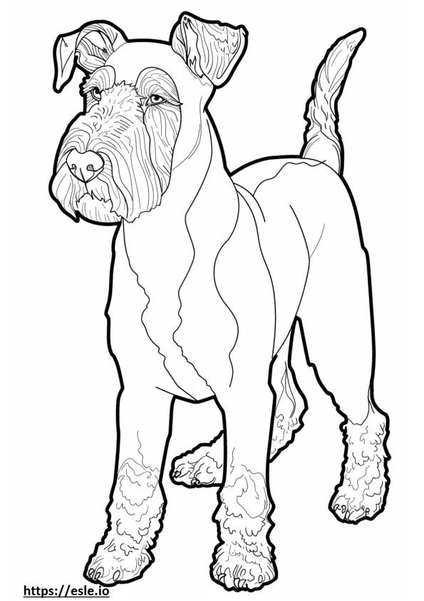 Airedale Terrier Kawaii para colorear e imprimir