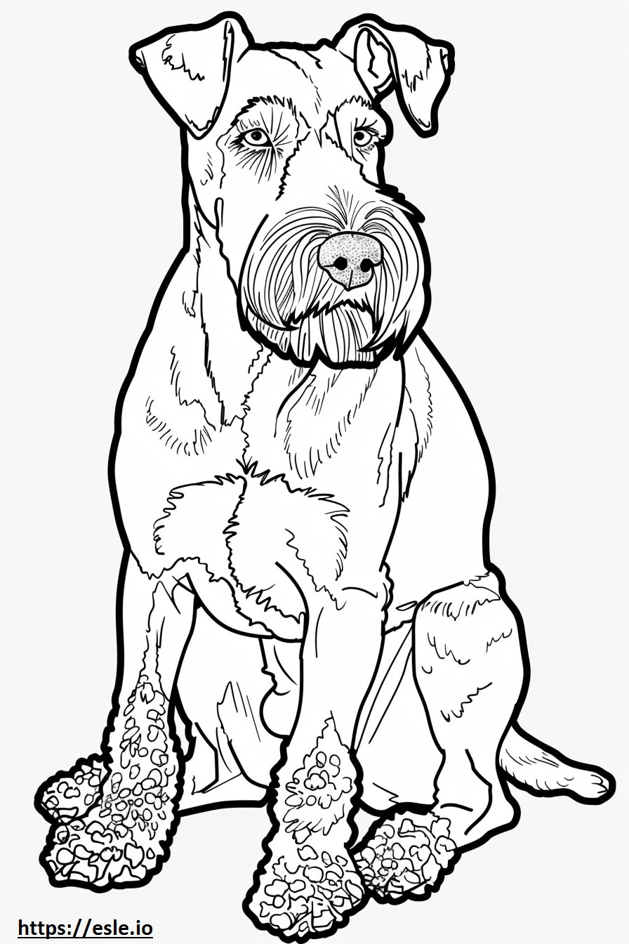 Airedale Terrier Friendly coloring page