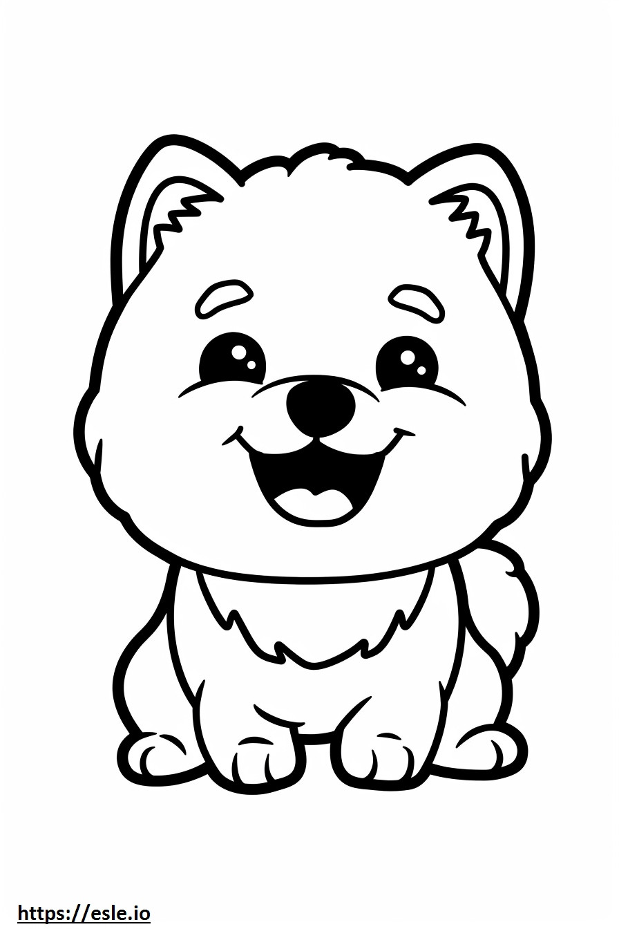 Emoji de sorriso de Akita para colorir